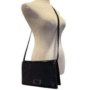 Bruno Magli Italy Black Patent Leather Crossbody Purse
